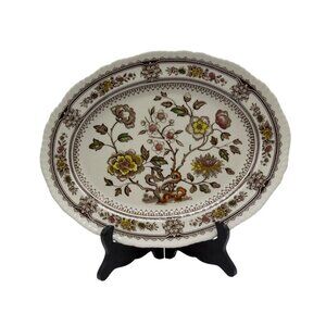 Wood & Sons Dorset Oval Platter Hand Engraved Floral Vintage 12"